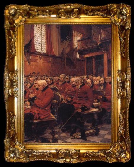 framed  Sir Hubert von Herkomer,RA,RWS The Last Muster, ta009-2